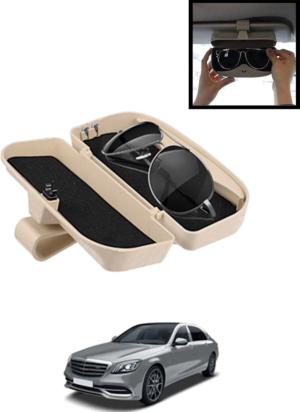 maties Beige Sunglass Protective Holder For Car Dashboard Universal -229 Mullti Color Car Sunglass Clip Holder-picture-28