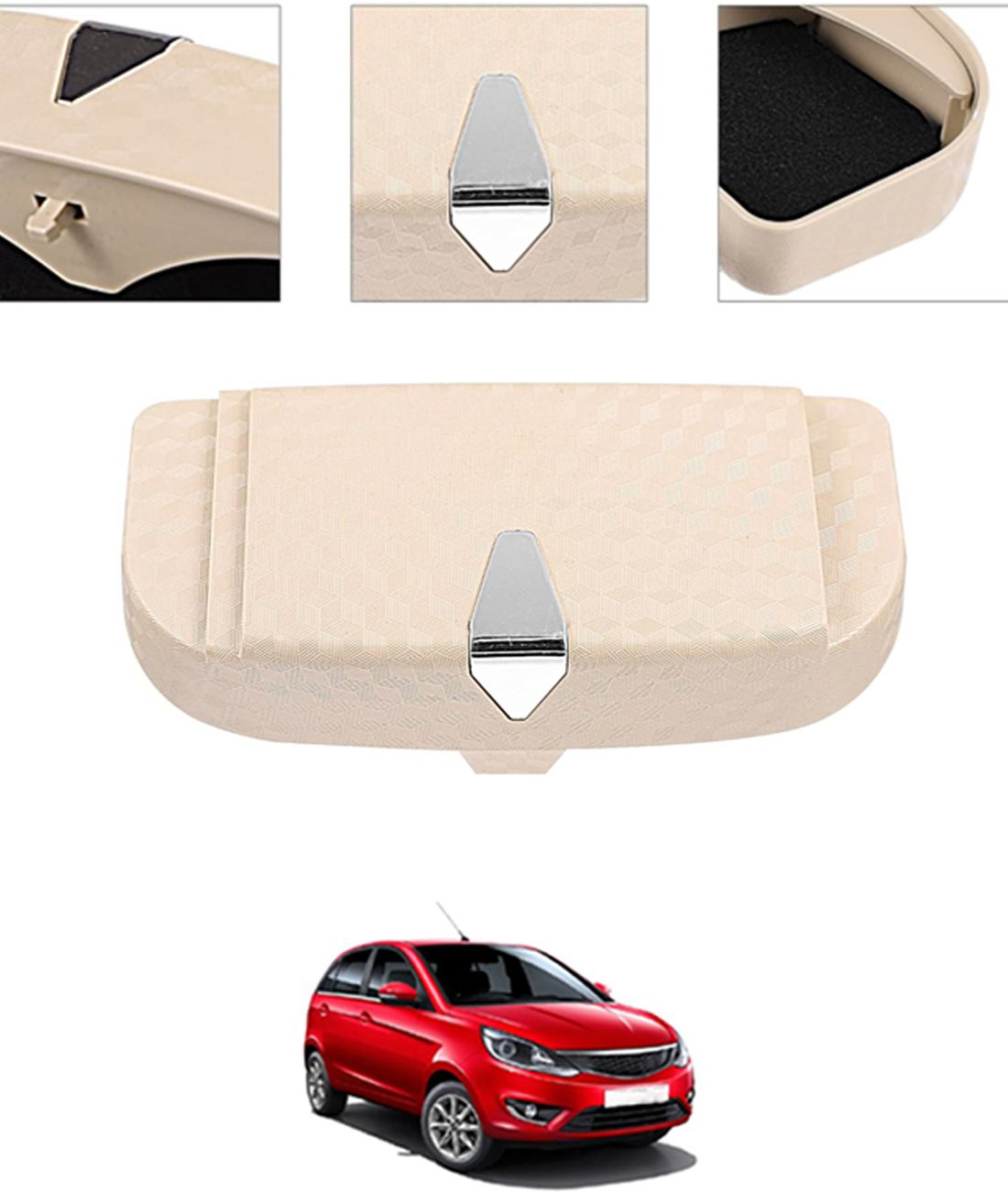 ayw Universal Multiuse Beige New Style Sunglass Holder For Car-38 White Car Sunglass Clip Holder-picture-5