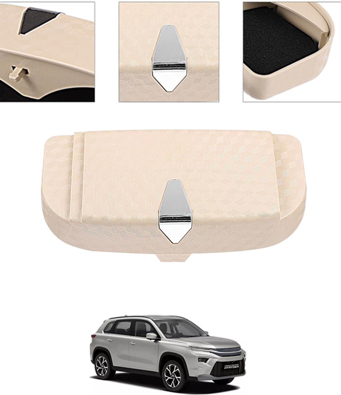 ayw Universal Multiuse Beige New Style Sunglass Holder For Car-141 White Car Sunglass Clip Holder-picture-12