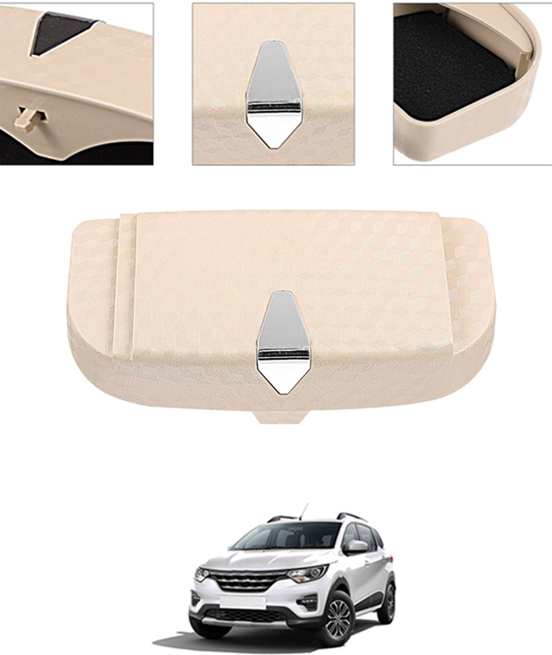 ayw Universal Multiuse Beige New Style Sunglass Holder For Car-278 White Car Sunglass Clip Holder-picture-46