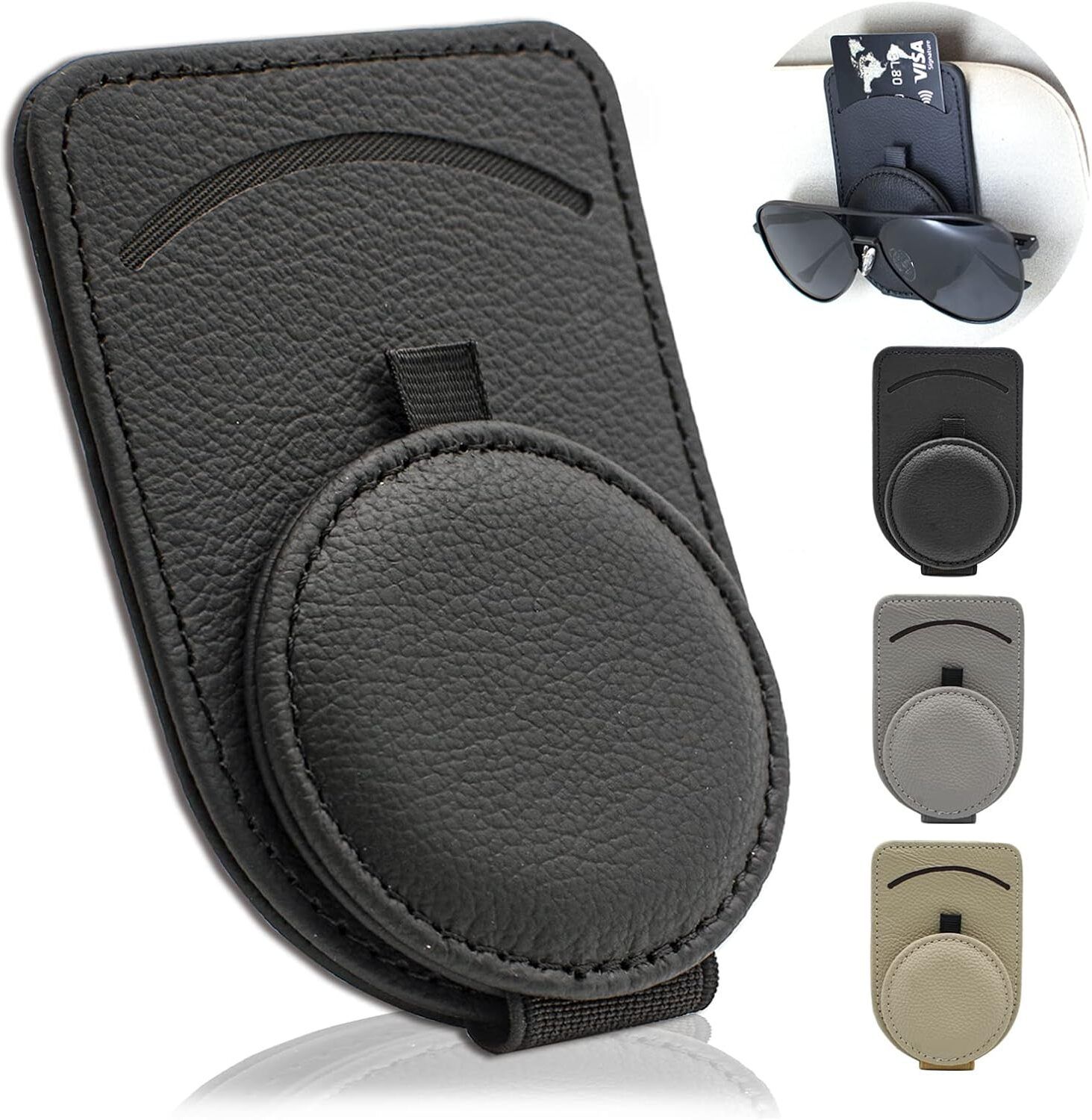 vishbin Vehicle Holder Clip Glasses Card Storage for Car Mullti Color Car Sunglass Clip Holder-picture-27