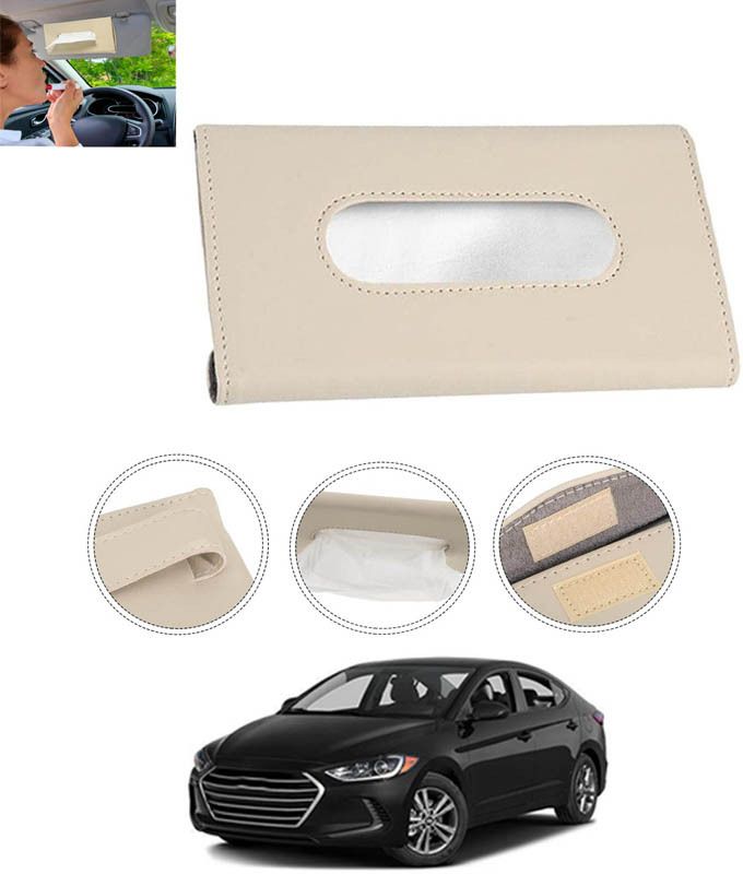Beige Leatherite Rectangle Shape Fancy Design Tissue Dispencer For Car-323 Vehicle Tissue Dispenser-image-44