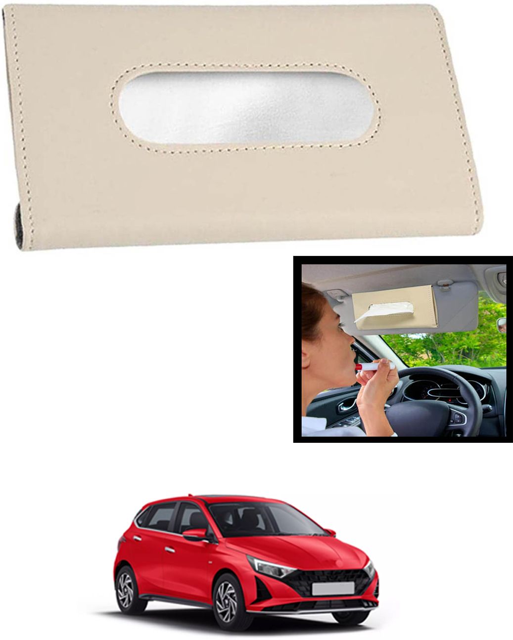 maties Universal Leatherite Rectangle Beige Tissue Box For Car/office/Home-145 Vehicle Tissue Dispenser-picture-37