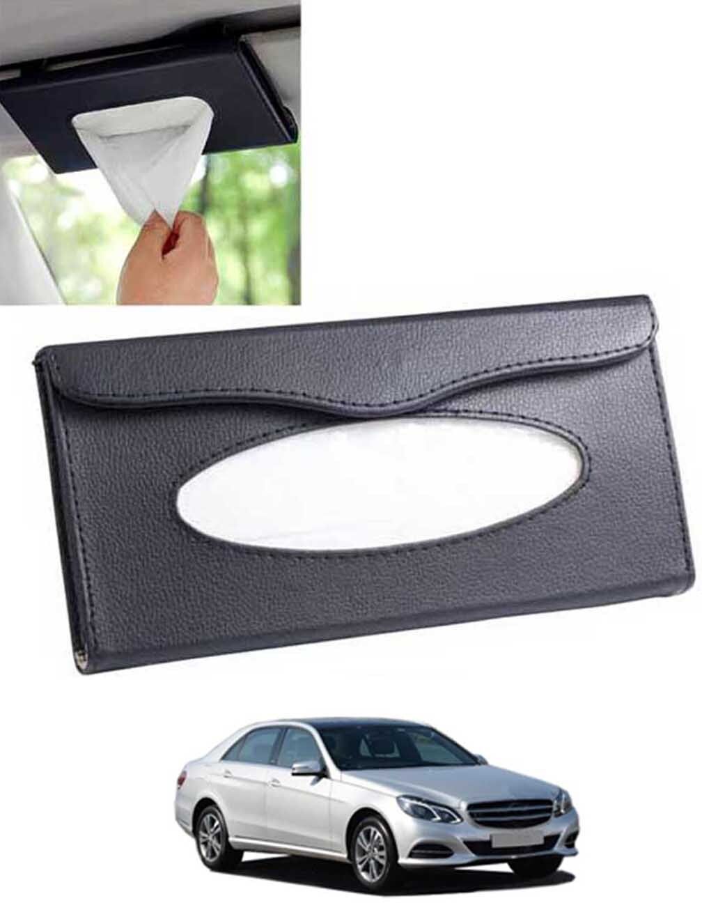 Black Leatherite Rectangle Shape Fancy Design Tissue Dispencer For Car-314 Vehicle Tissue Dispenser-image-24