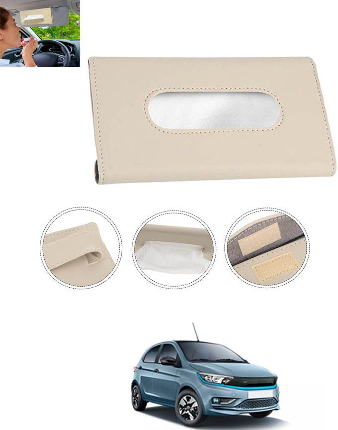 Universal Leatherite Beige Rectangle Tissue Paper Box/Dispencer For Car-267 Vehicle Tissue Dispenser-image-39