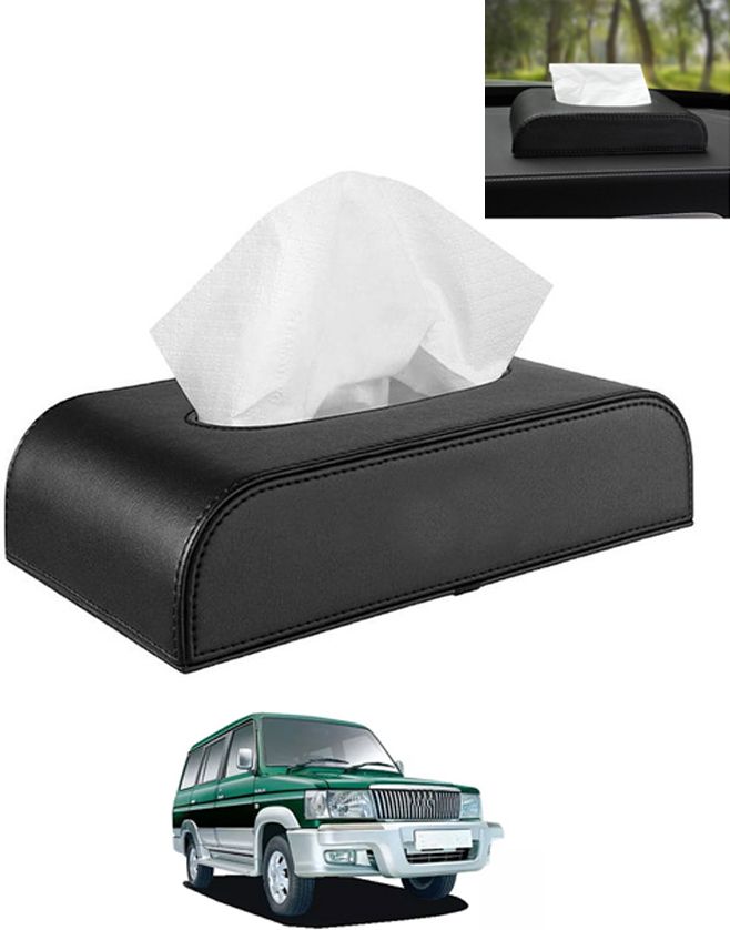 Black Tissue Holder Leatherite/Include Tissue/Save Space For Home/Car/Office-175 Vehicle Tissue Dispenser-image-45
