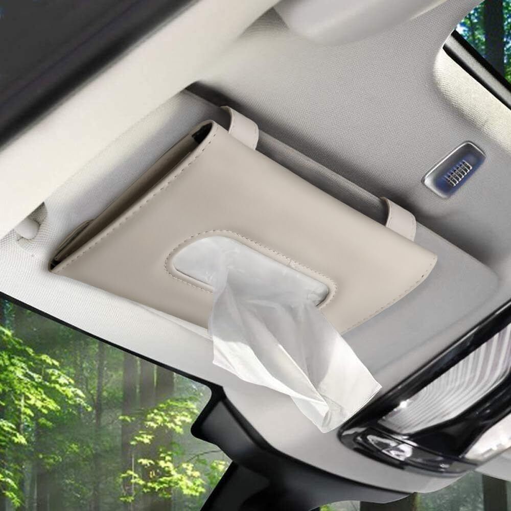 Luxury Biege Car tissue Holder Premium Tissue Holder Vehicle Tissue Dispenser