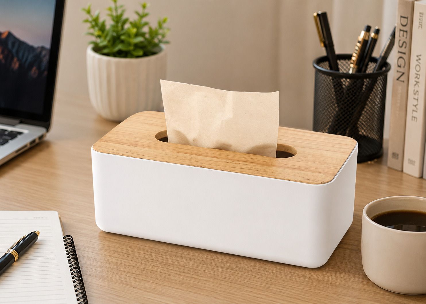 peakinity Wooden Tissue Box Cover for Disposable Facial Tissues | Rectangular Vehicle Tissue Dispenser-picture-38