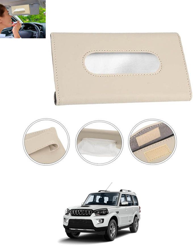 Beige Leatherite Rectangle Shape Fancy Design Tissue Dispencer For Car-158 Vehicle Tissue Dispenser-image-46