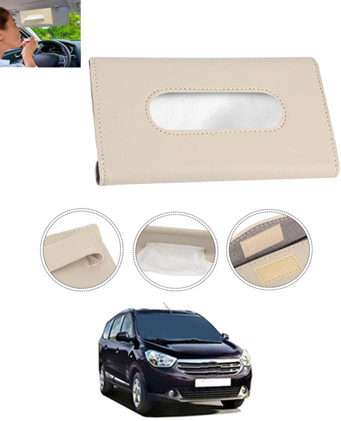 Universal Leatherite Beige Rectangle Tissue Paper Box/Dispencer For Car-178 Vehicle Tissue Dispenser-image-27