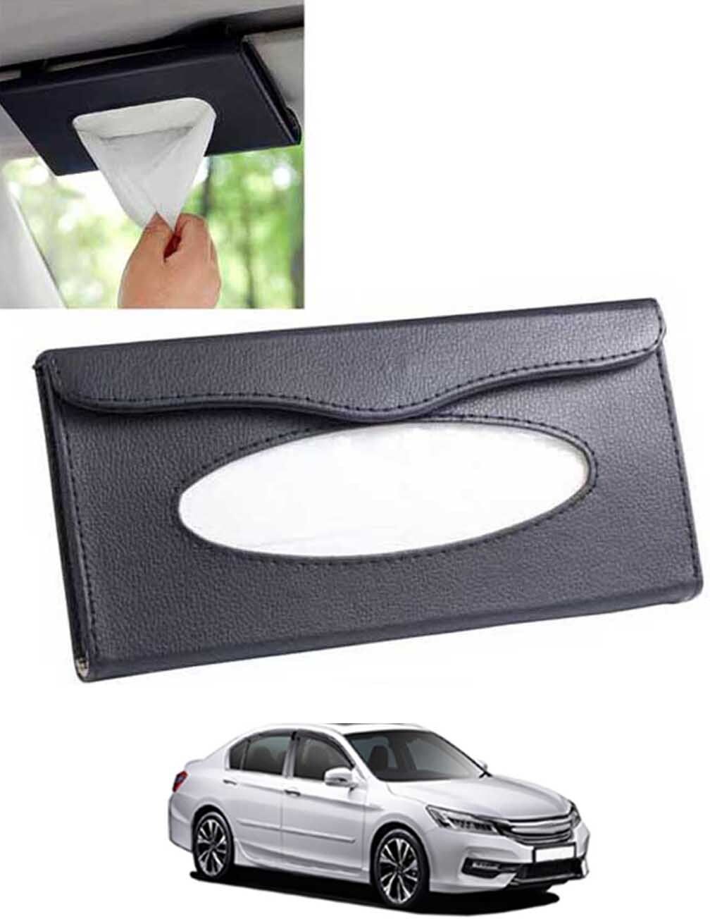 Universal Leatherite Black Rectangle Tissue Paper Box/Dispencer For Car-06 Vehicle Tissue Dispenser-image-33