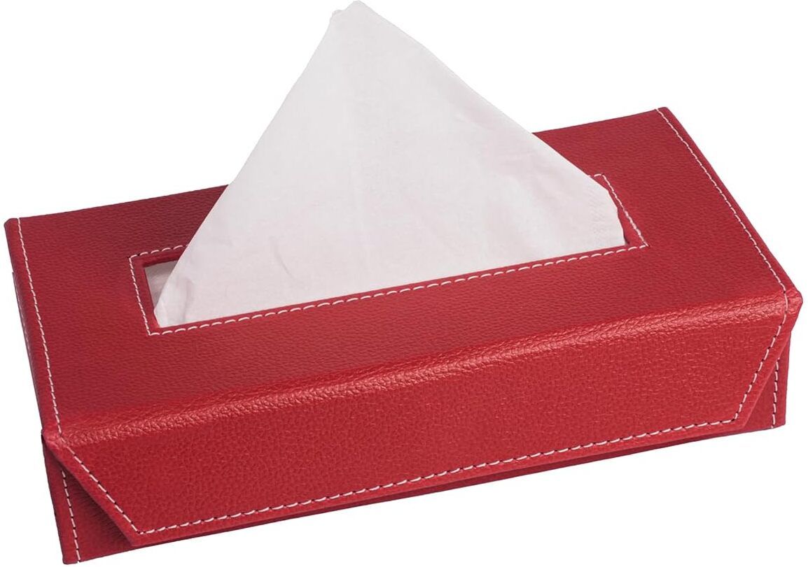 Tissue Holder Box PU Leather For Office Home Car Vehicle Tissue Dispenser