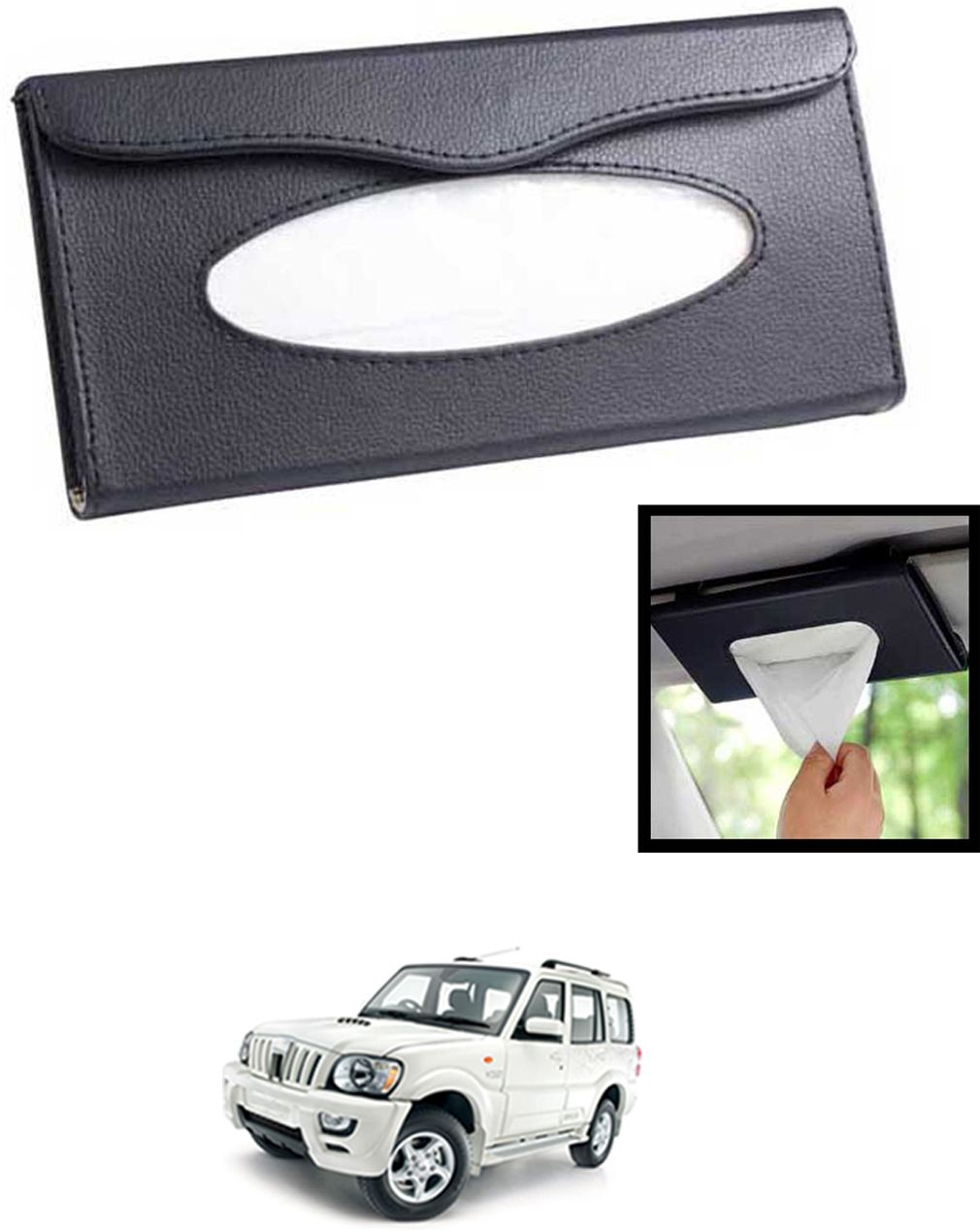 maties Universal Lightweight/Waterproof Leatherite Rectangle Black Tissue For Car-238 Vehicle Tissue Dispenser-picture-20