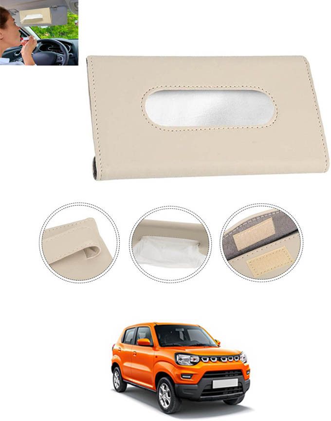 Universal Leatherite Beige Rectangle Tissue Paper Box/Dispencer For Car-249 Vehicle Tissue Dispenser-image-49