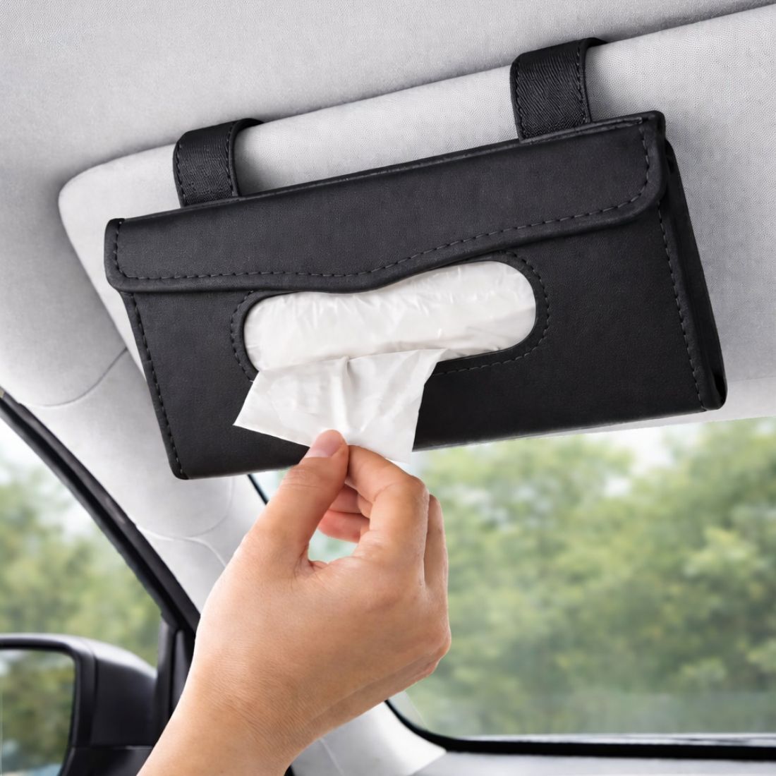 astraeight Black leather tissue holder Vehicle Tissue Dispenser-picture-41