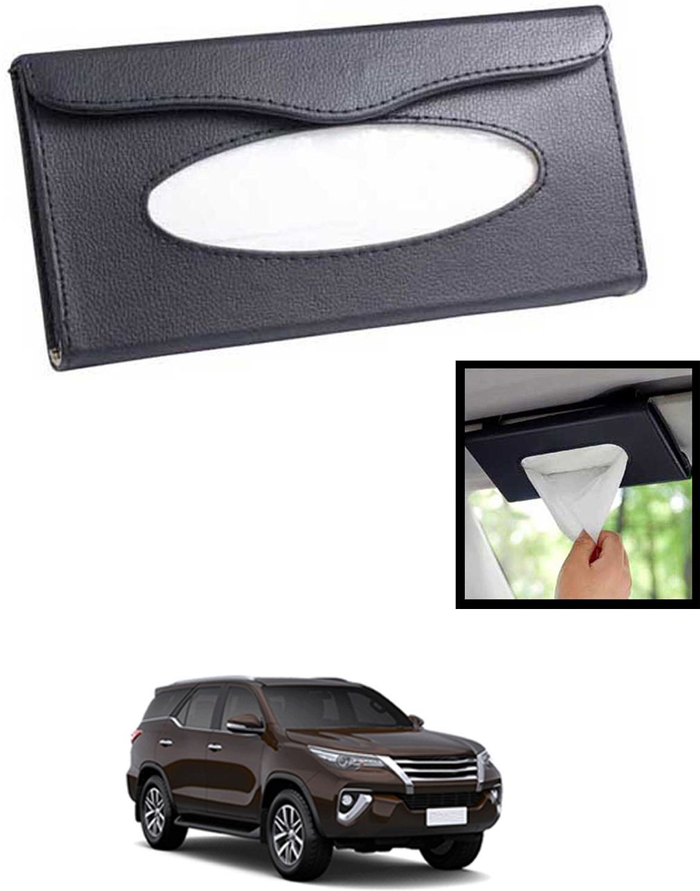 maties Universal Lightweight/Waterproof Leatherite Rectangle Black Tissue For Car-109 Vehicle Tissue Dispenser-picture-33