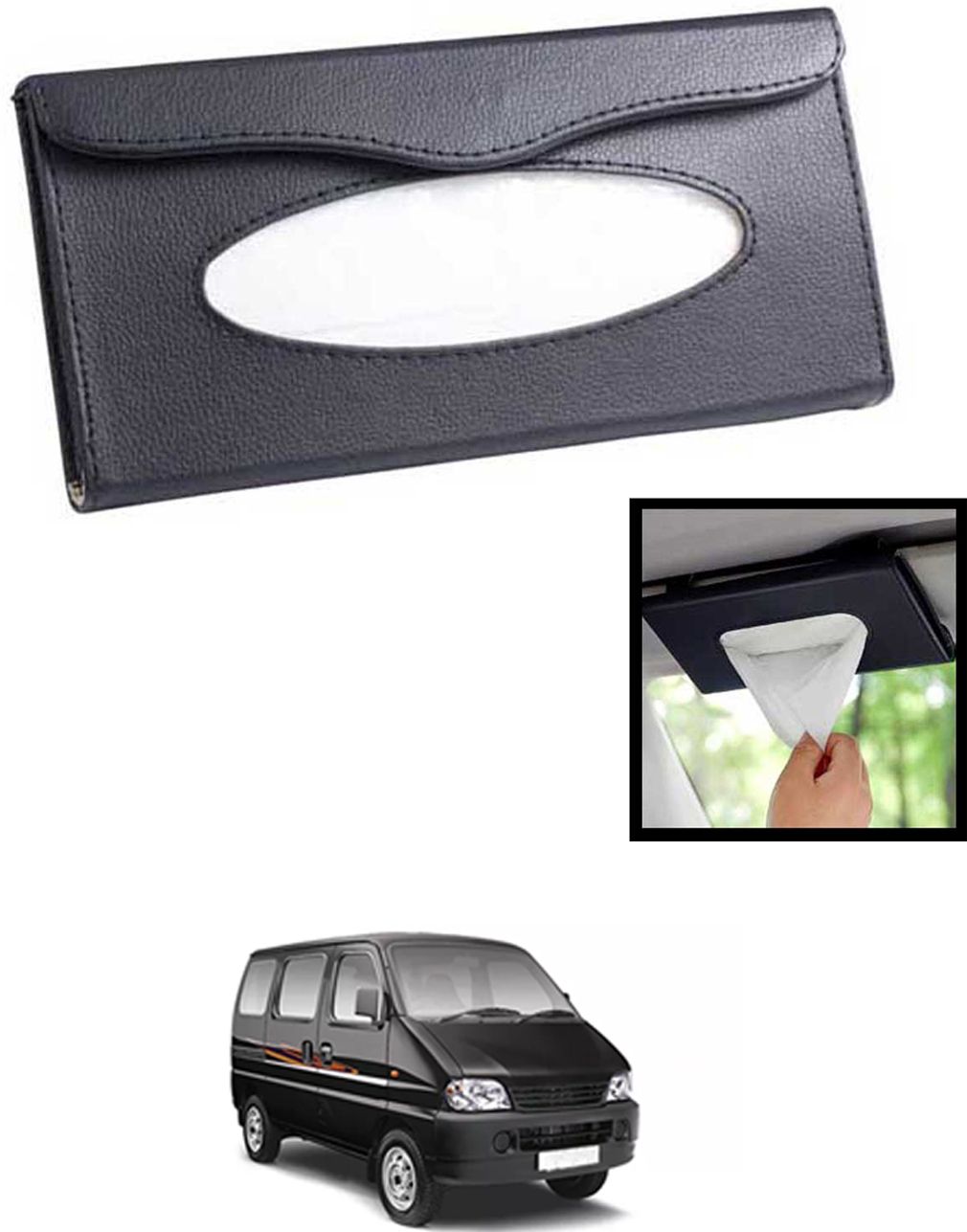 maties Universal Lightweight/Waterproof Leatherite Rectangle Black Tissue For Car-83 Vehicle Tissue Dispenser-picture-48