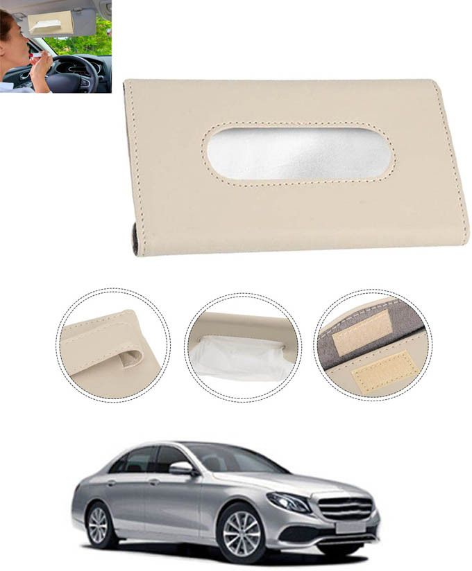 Universal Leatherite Beige Rectangle Tissue Paper Box/Dispencer For Car-79 Vehicle Tissue Dispenser-image-29