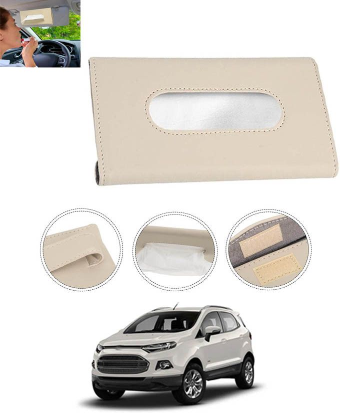Beige Leatherite Rectangle Shape Fancy Design Tissue Dispencer For Car-317 Vehicle Tissue Dispenser-image-35