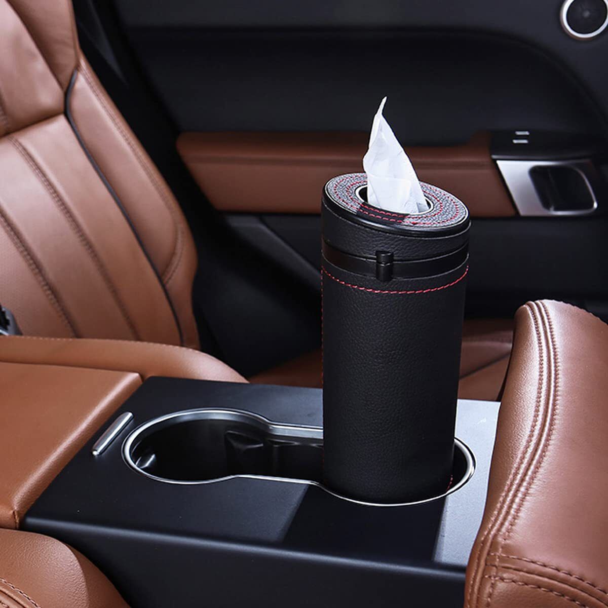 kvvtrades Car Tissue Paper Holder, Cylinder Tissue Box Round Vehicle Tissue Dispenser-picture-23