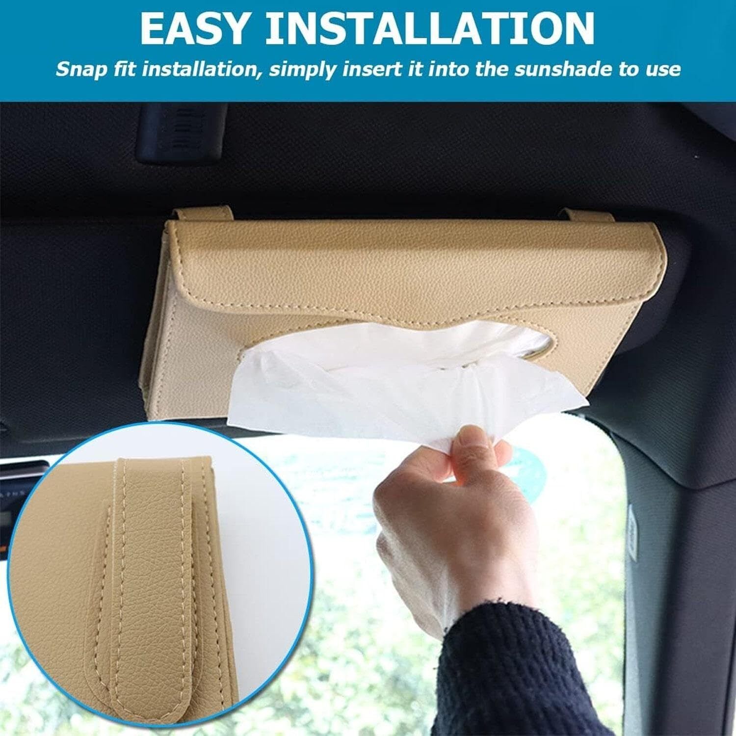 enmora Car Tissue Holder, Sun Visor Napkin Holder, Car Visor Tissue X12 Vehicle Tissue Dispenser-picture-8