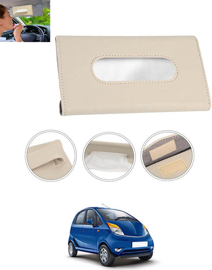 Universal Leatherite Beige Rectangle Tissue Paper Box/Dispencer For Car-190 Vehicle Tissue Dispenser-image-22