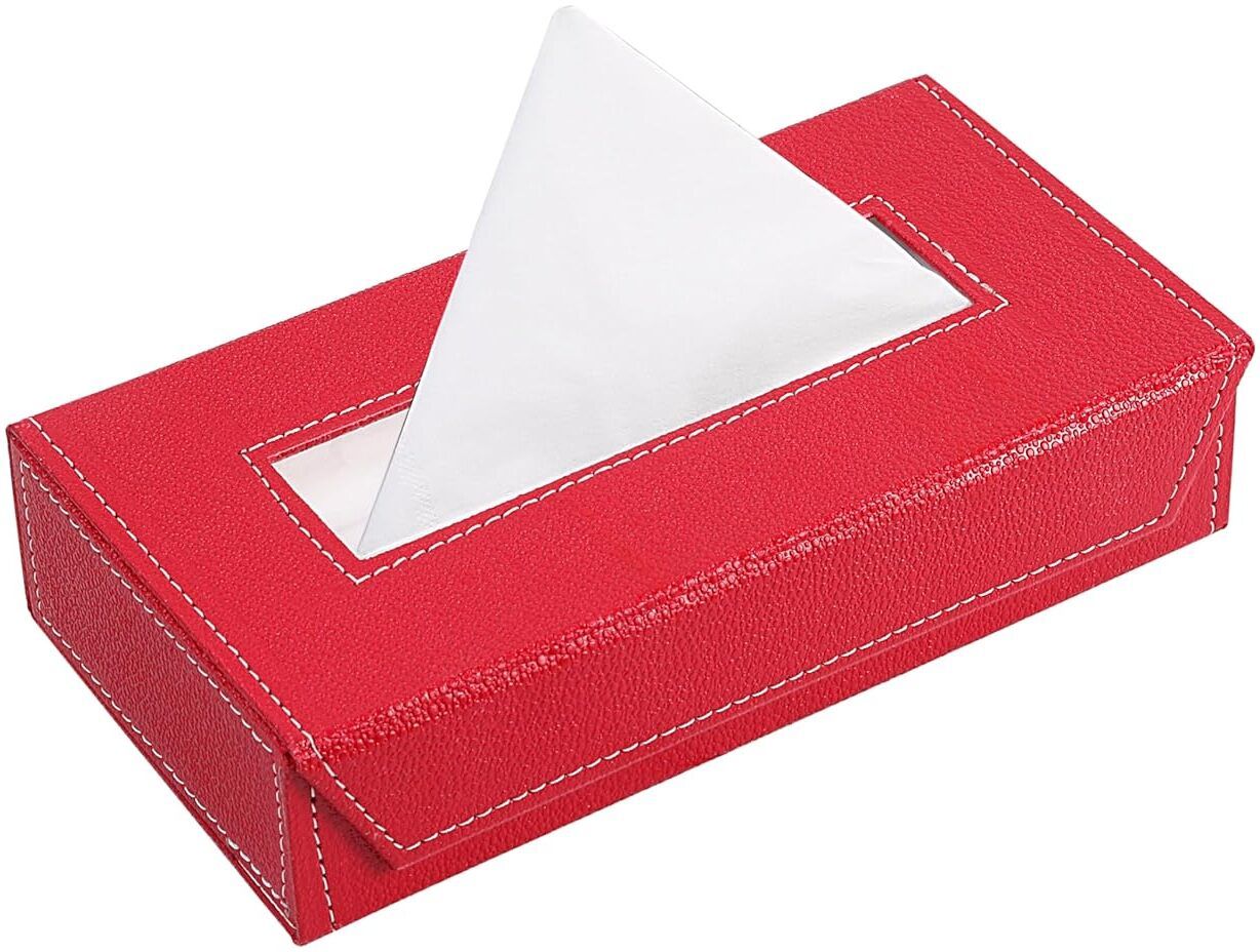Tissue Holder Box PU Leather For Office, Home & Car Vehicle Tissue Dispenser