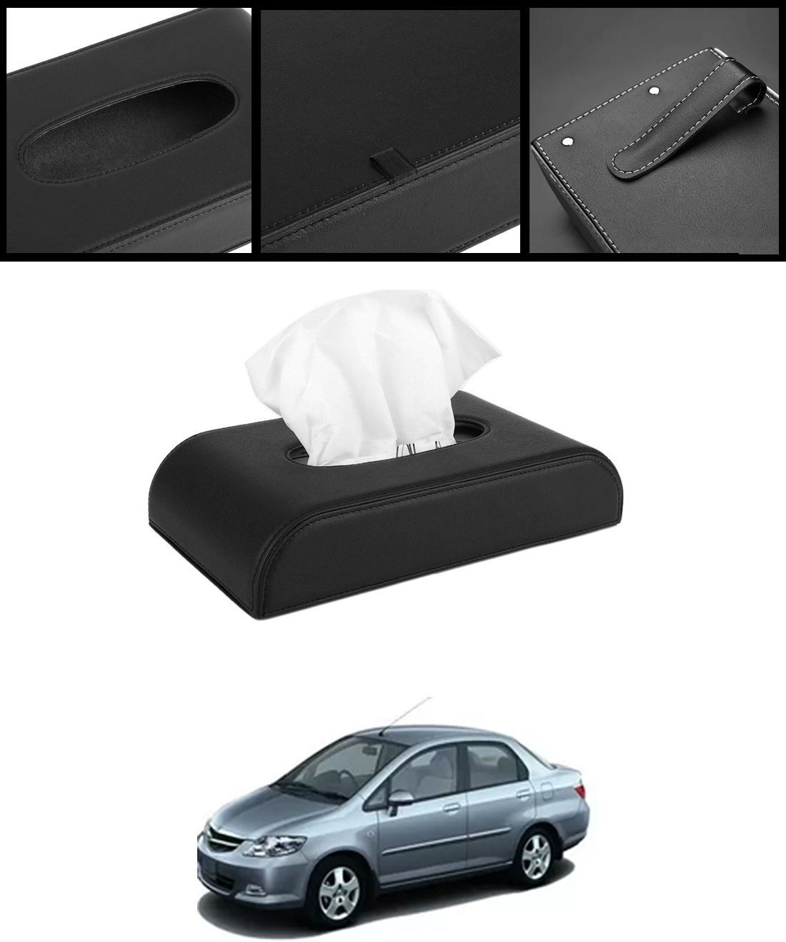 ayw Universal Black D Shape Leatherite Tissue Holder For Car/Home-60 Vehicle Tissue Dispenser-picture-25