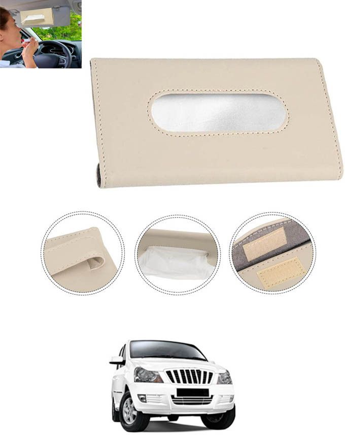 Beige Leatherite Rectangle Shape Fancy Design Tissue Dispencer For Car-252 Vehicle Tissue Dispenser-image-32