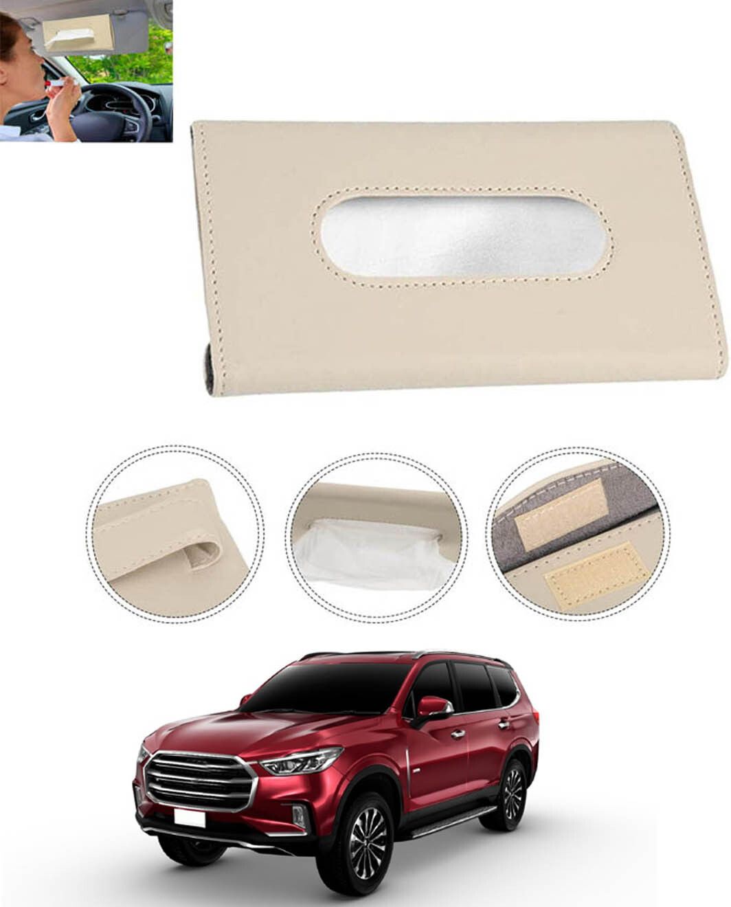 Universal Leatherite Beige Rectangle Tissue Paper Box/Dispencer For Car-117 Vehicle Tissue Dispenser-image-4