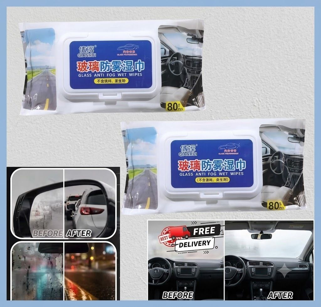 zizi Glass Cleaning Wipes, Anti-Fo g Wet Wipes, Car Glass and Window Cleaner Wipes Vehicle Tissue Dispenser-picture-13