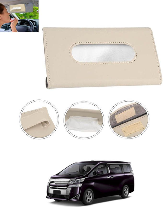 Beige Leatherite Rectangle Shape Fancy Design Tissue Dispencer For Car-211 Vehicle Tissue Dispenser-image-49