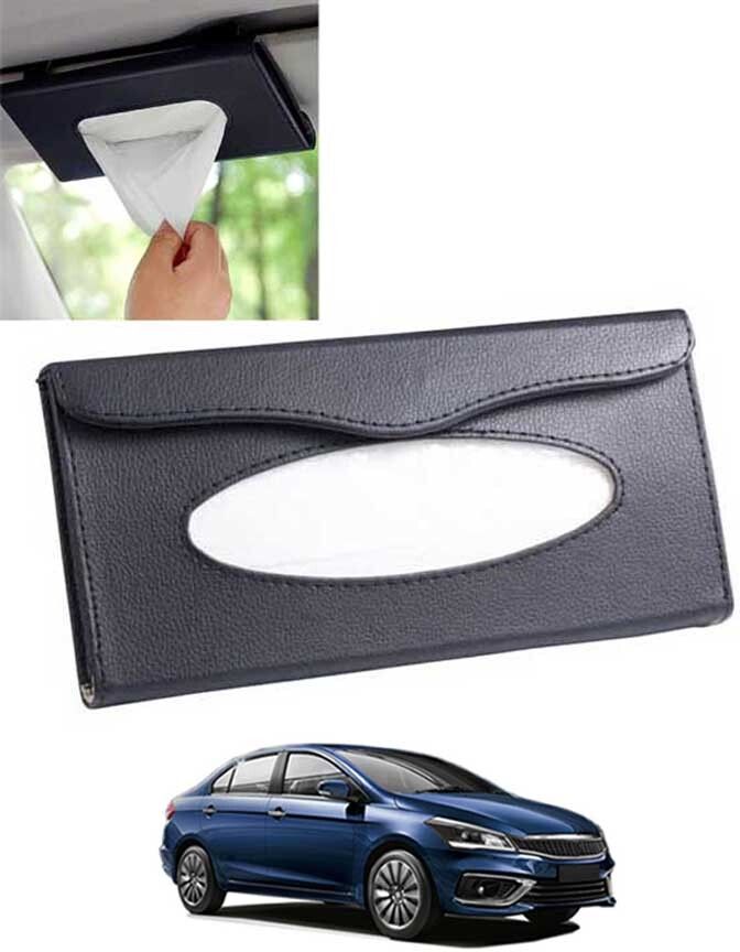 Universal Leatherite Black Rectangle Tissue Paper Box/Dispencer For Car-55 Vehicle Tissue Dispenser-image-1