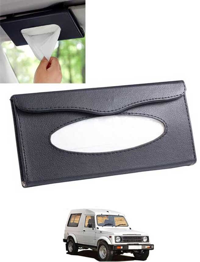 Black Leatherite Rectangle Shape Fancy Design Tissue Dispencer For Car-38 Vehicle Tissue Dispenser-image-33