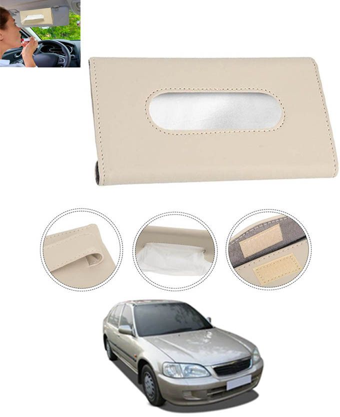 Universal Leatherite Beige Rectangle Tissue Paper Box/Dispencer For Car-61 Vehicle Tissue Dispenser-image-17