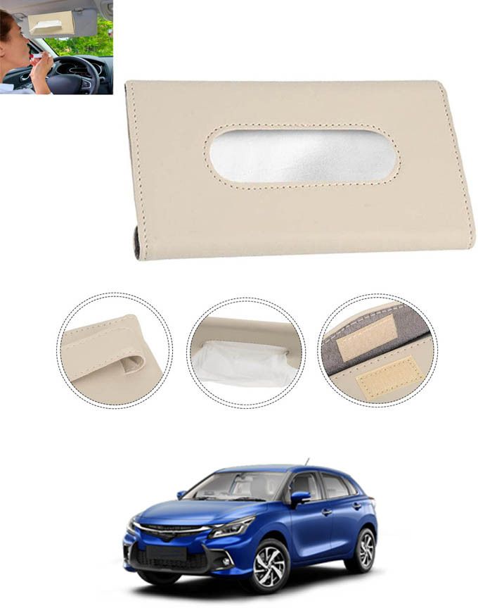 Beige Leatherite Rectangle Shape Fancy Design Tissue Dispencer For Car-22 Vehicle Tissue Dispenser-image-15