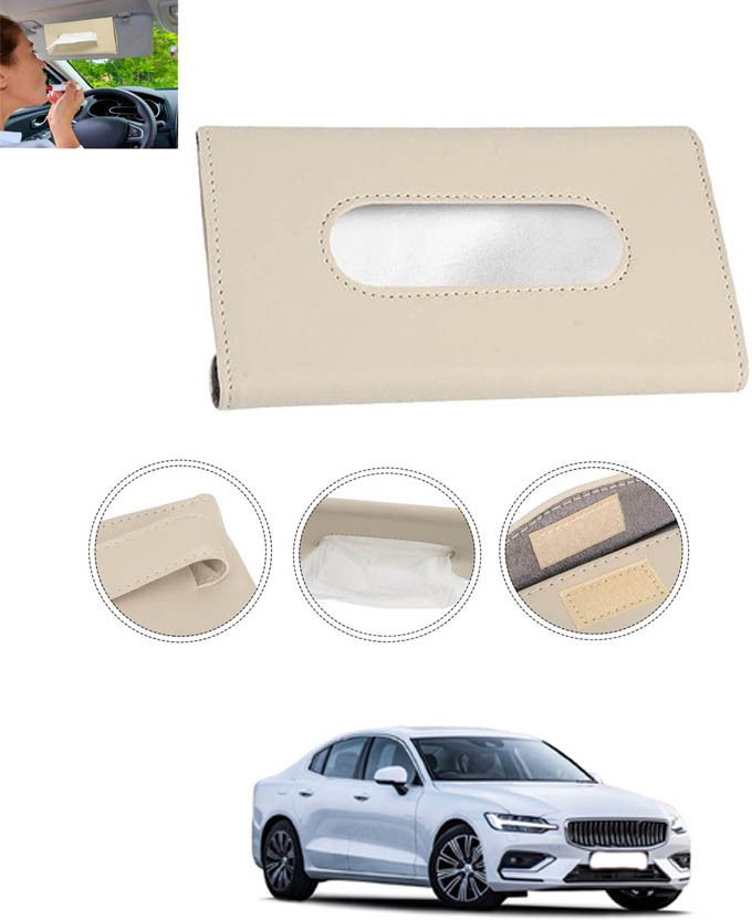 Universal Leatherite Beige Rectangle Tissue Paper Box/Dispencer For Car-226 Vehicle Tissue Dispenser-image-21