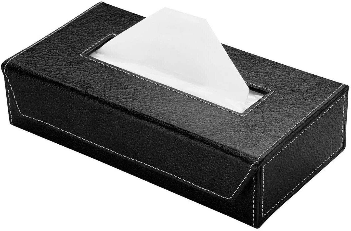 Tissue Holder Box PU Leather For Office Home Car Vehicle Tissue Dispenser