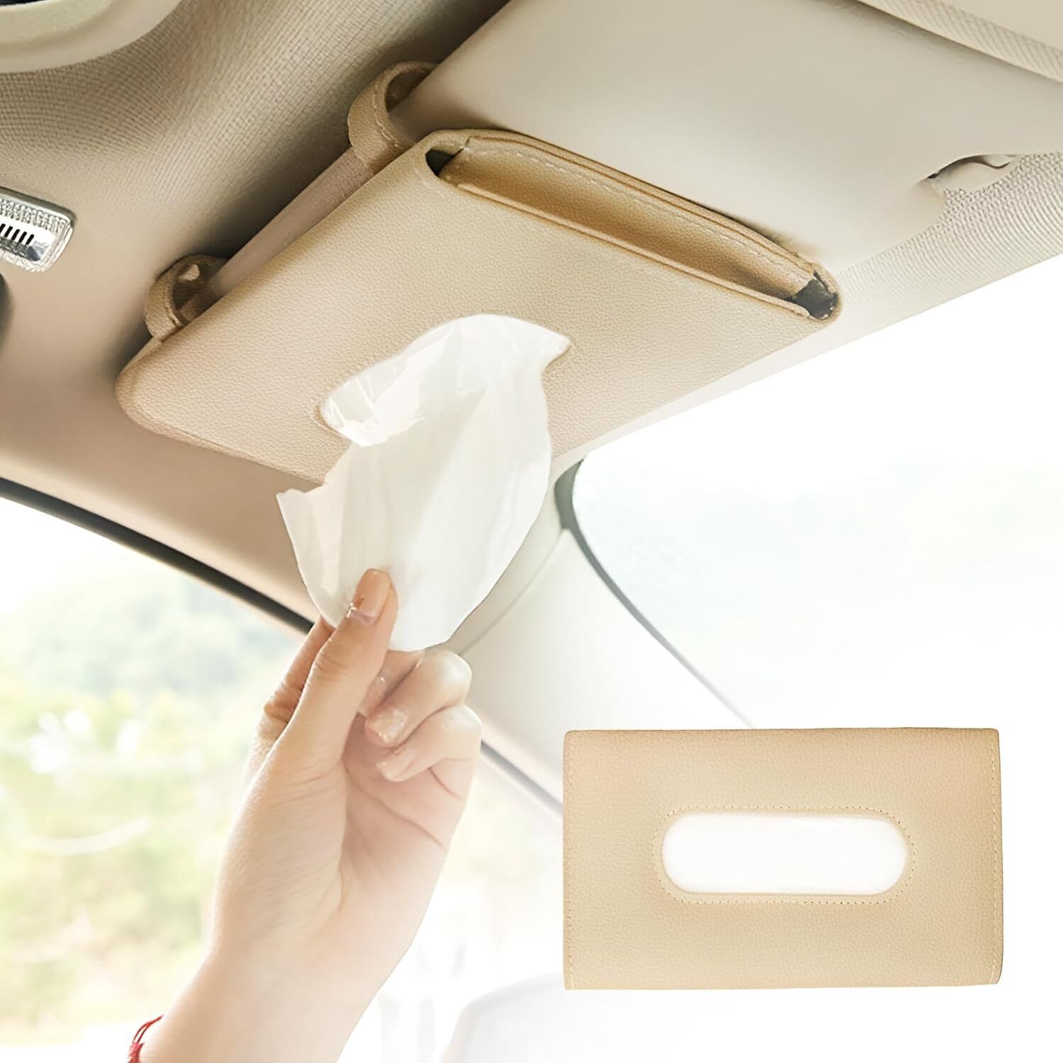 beige002 Vehicle Tissue Dispenser