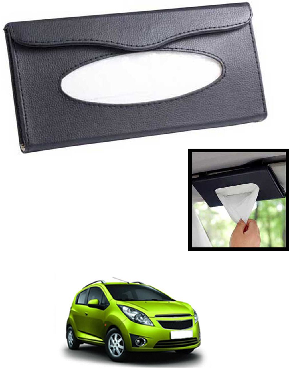 maties Universal Lightweight/Waterproof Leatherite Rectangle Black Tissue For Car-33 Vehicle Tissue Dispenser-picture-47