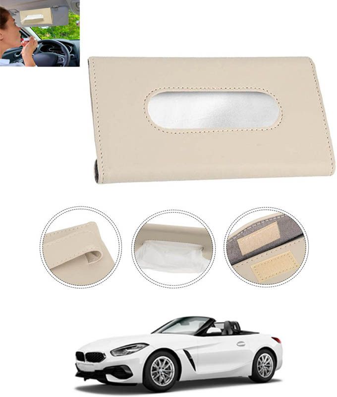 monolive Beige Leatherite Rectangle Shape Fancy Design Tissue Dispencer For Car-256 Vehicle Tissue Dispenser-picture-26