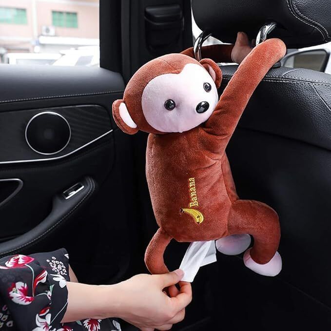 grihova Cartoon Monkey Tissue Holder Vehicle Tissue Dispenser-picture-32