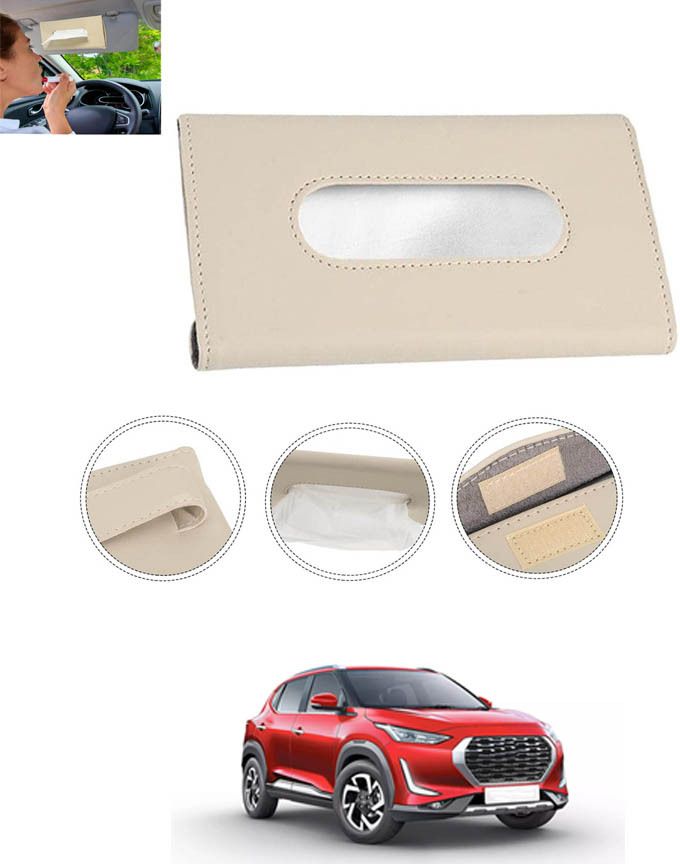Universal Leatherite Beige Rectangle Tissue Paper Box/Dispencer For Car-180 Vehicle Tissue Dispenser-image-41