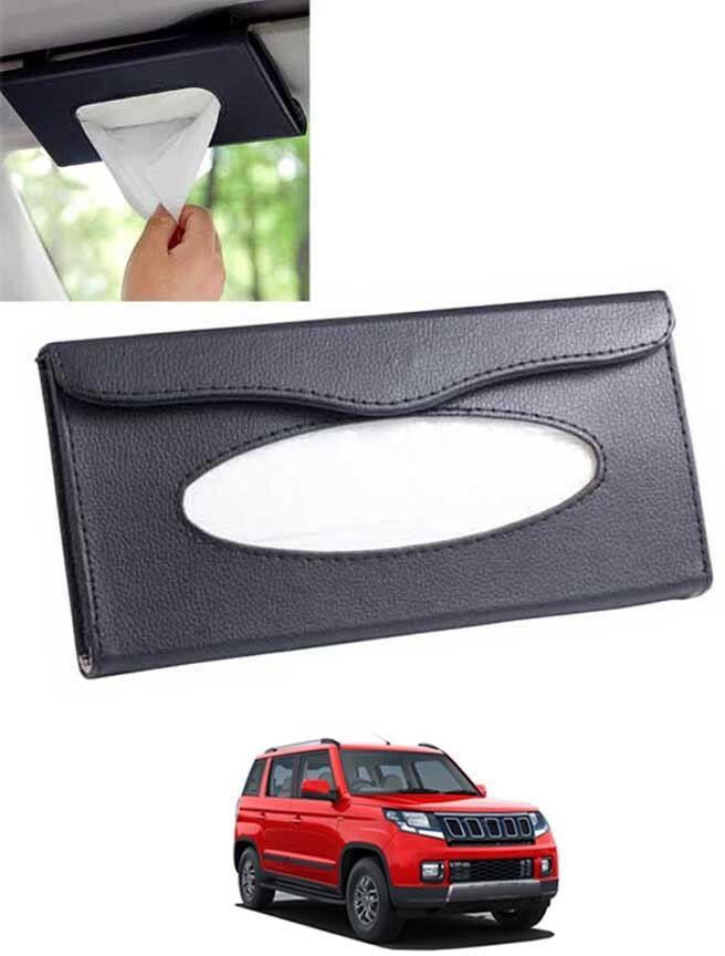 Universal Leatherite Black Rectangle Tissue Paper Box/Dispencer For Car-282 Vehicle Tissue Dispenser-image-37