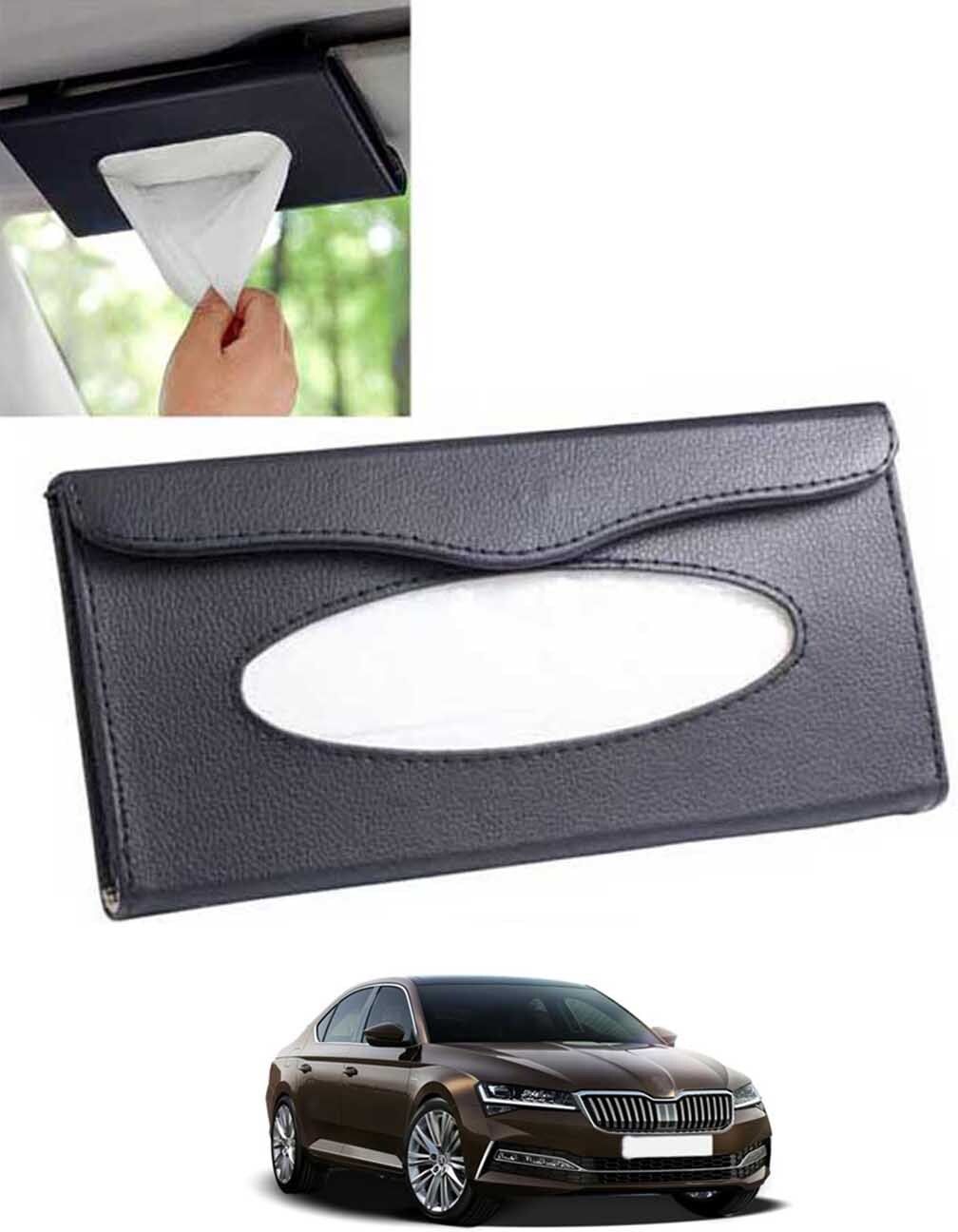 Universal Leatherite Black Rectangle Tissue Paper Box/Dispencer For Car-254 Vehicle Tissue Dispenser-image-31