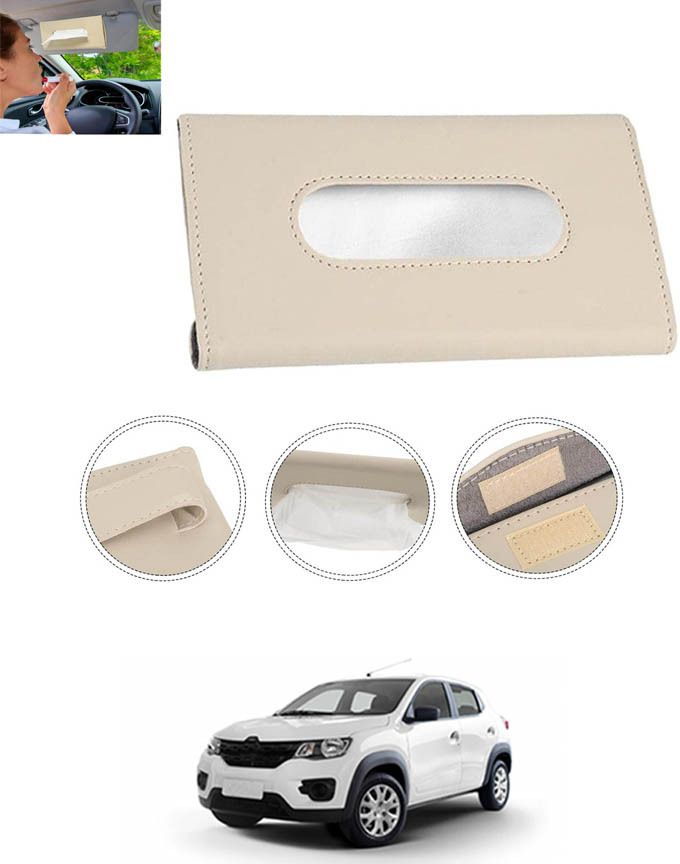 monolive Beige Leatherite Rectangle Shape Fancy Design Tissue Dispencer For Car-84 Vehicle Tissue Dispenser-picture-20