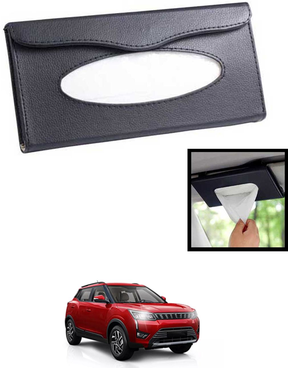 maties Universal Lightweight/Waterproof Leatherite Rectangle Black Tissue For Car-319 Vehicle Tissue Dispenser-picture-41
