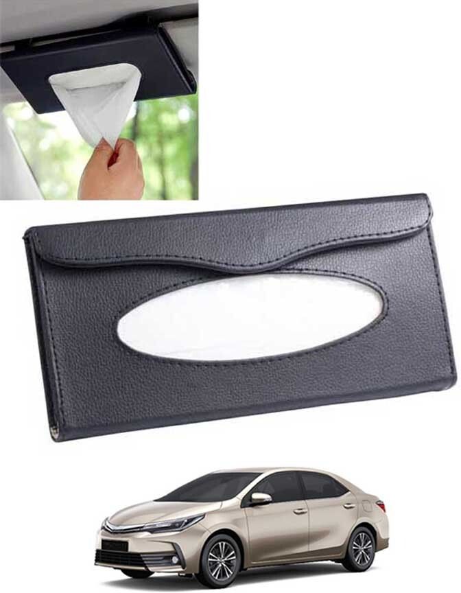Universal Leatherite Black Rectangle Tissue Paper Box/Dispencer For Car-11 Vehicle Tissue Dispenser-image-37