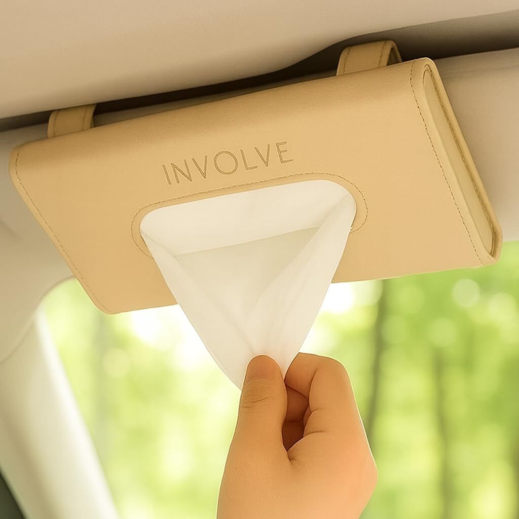 Car Visor Leather Tissue Holder | Sun Visor | Tissue Box Paper Napkin Holder | Vehicle Tissue Dispenser