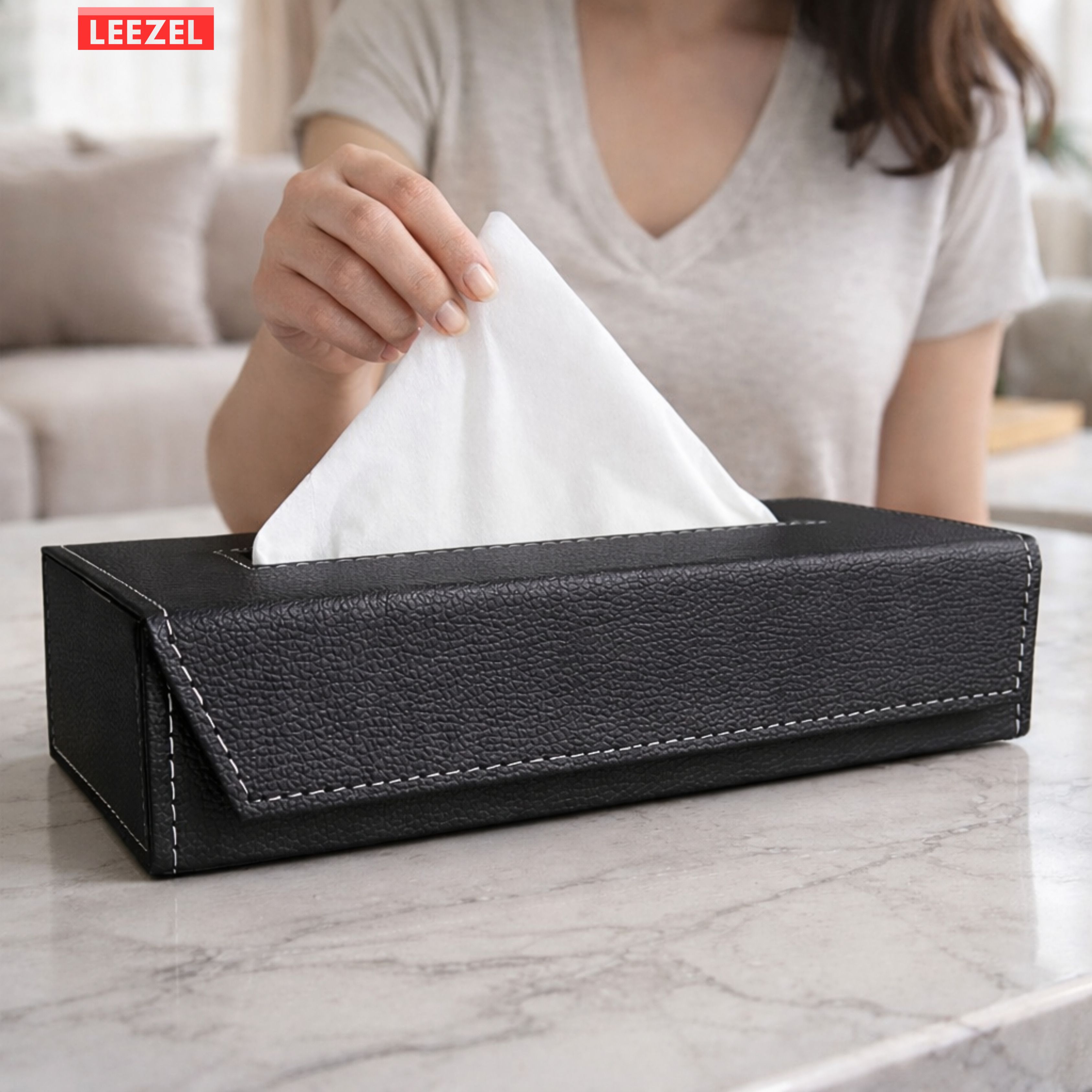 TISSUE HOLDER BOX LUXURY FACIAL TISSUE , CAR TISSUE HOLDER Vehicle Tissue Dispenser-image-9